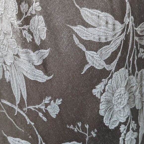 Vintage 90s Floral Satin Midi Dress 10 Square Neck Fairy Grunge Dark Romantic - Picture 5 of 7